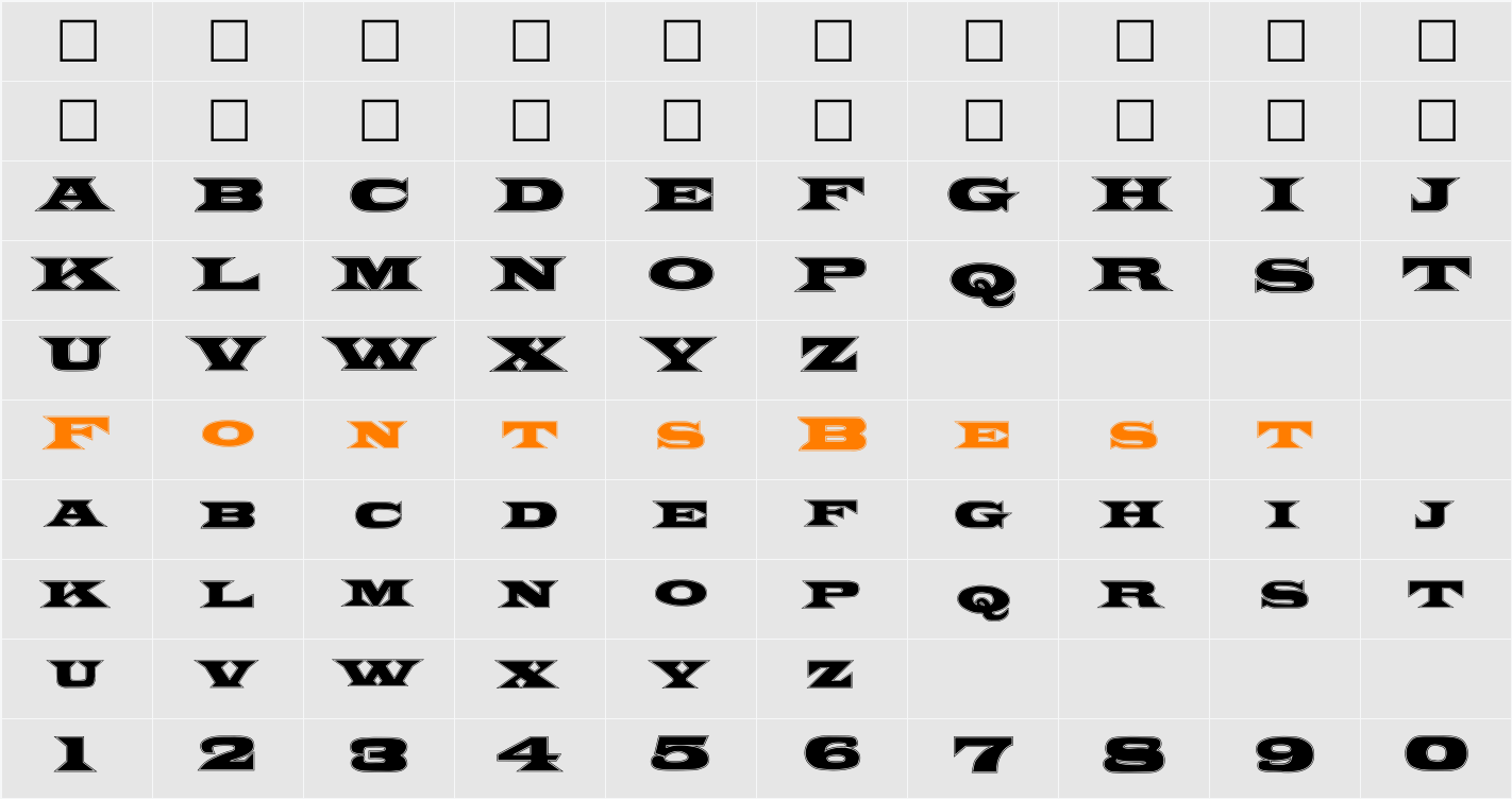 FZ JAZZY 26 CONTOUR Character Map