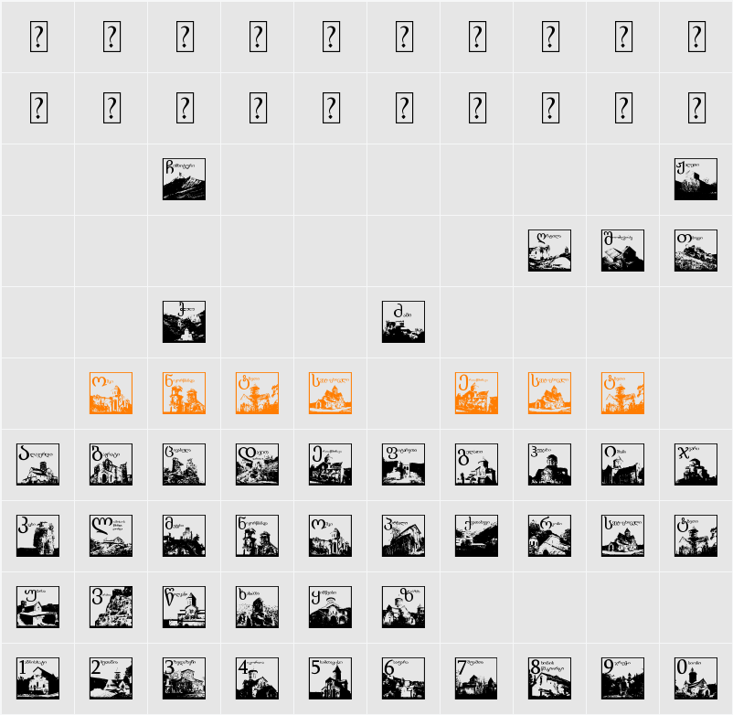 Thart_OldGeorgianArchitecture Character Map