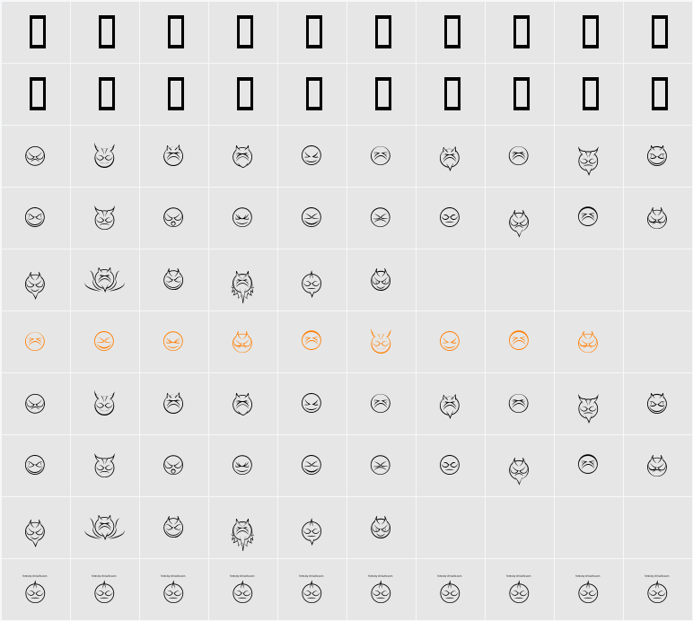 some devil faces Character Map