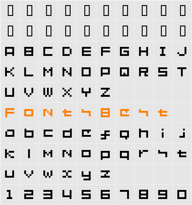 GoodfonT.NET XS02 Character Map