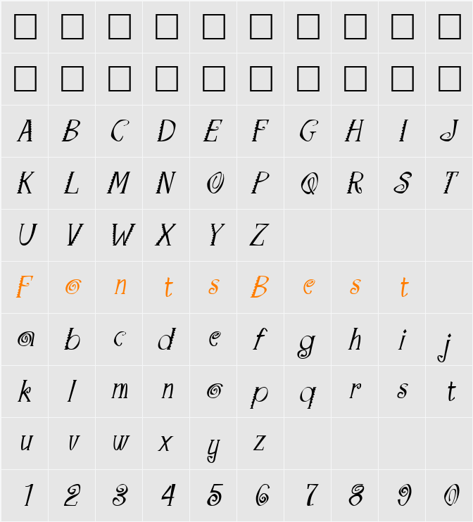 Maraca Character Map