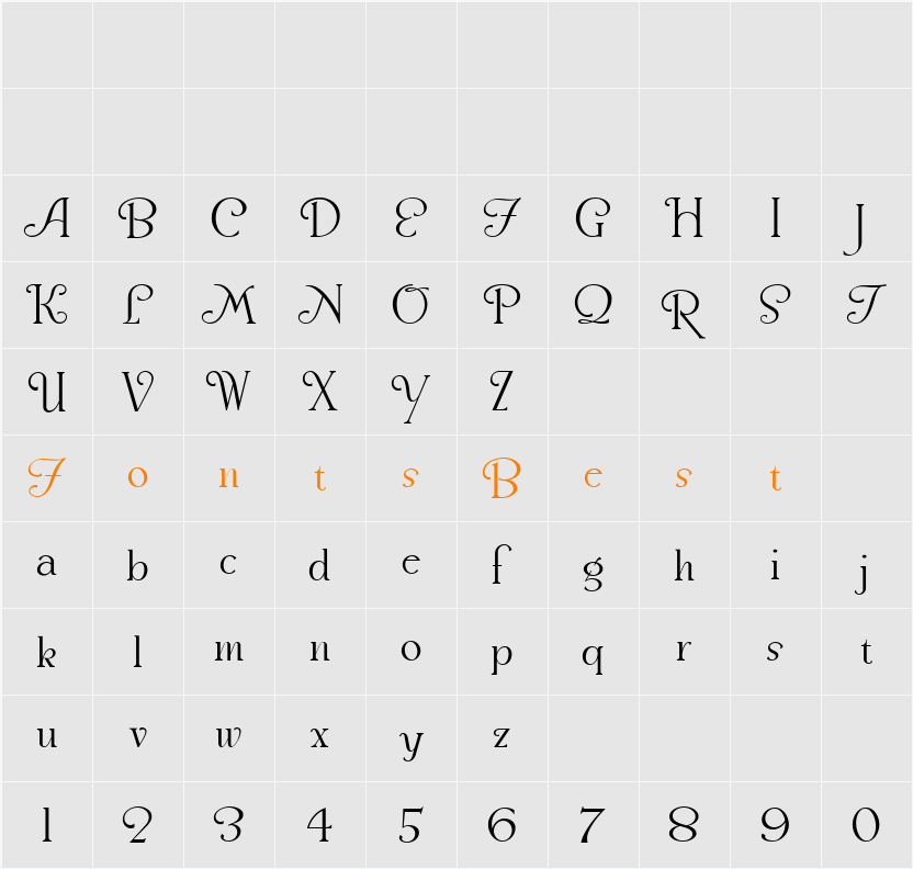 Snooty Fox NF Character Map