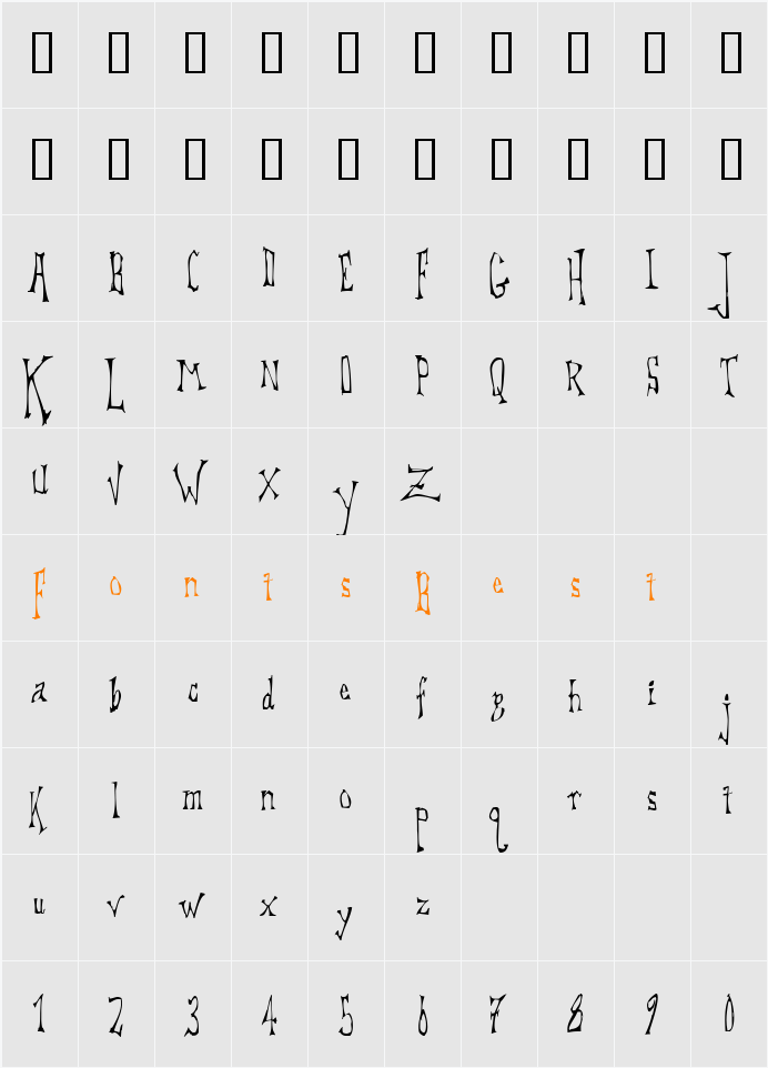 DreadLox Character Map
