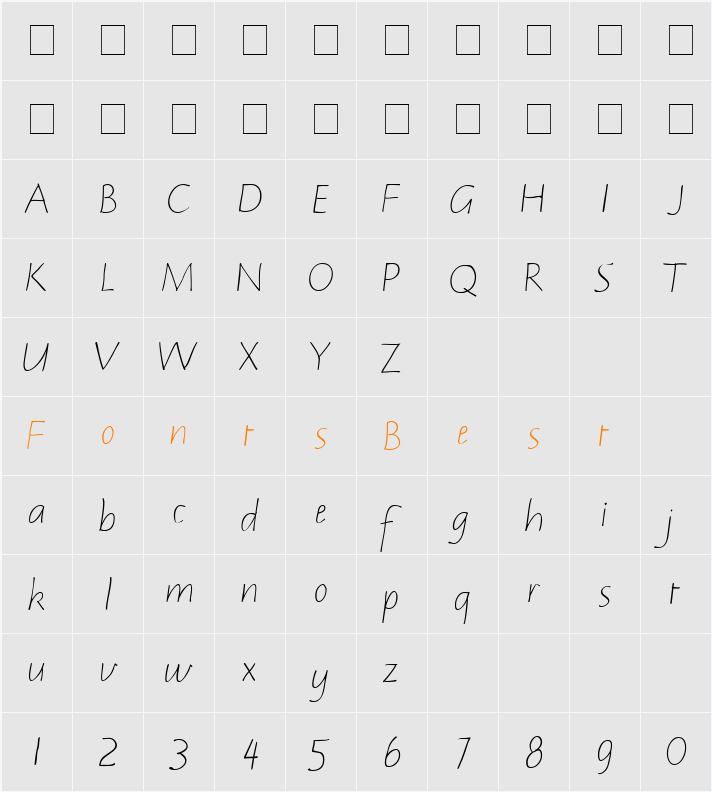 Notehand Character Map