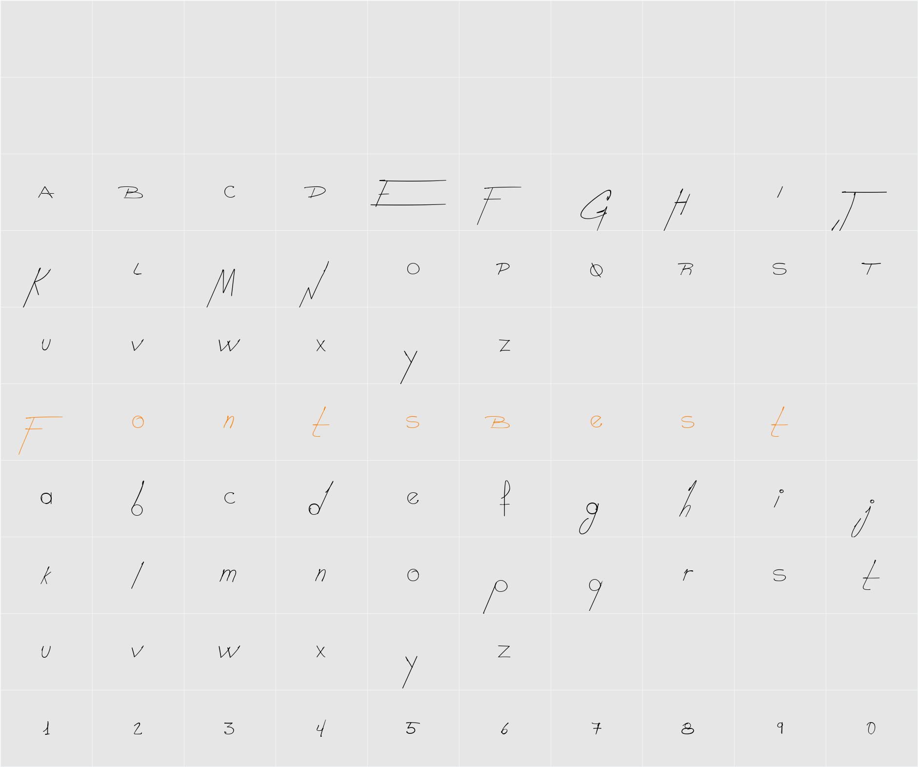 Good night Character Map
