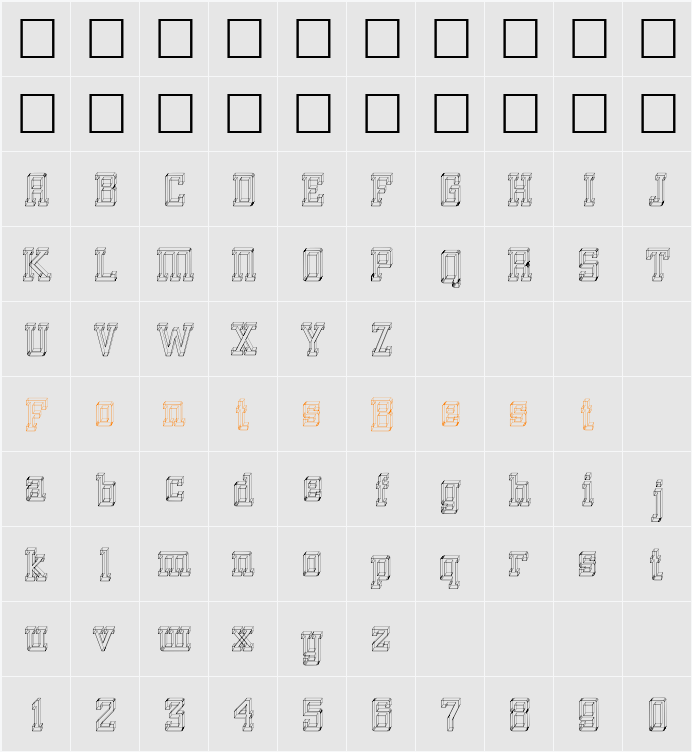 GlassBlocks Character Map