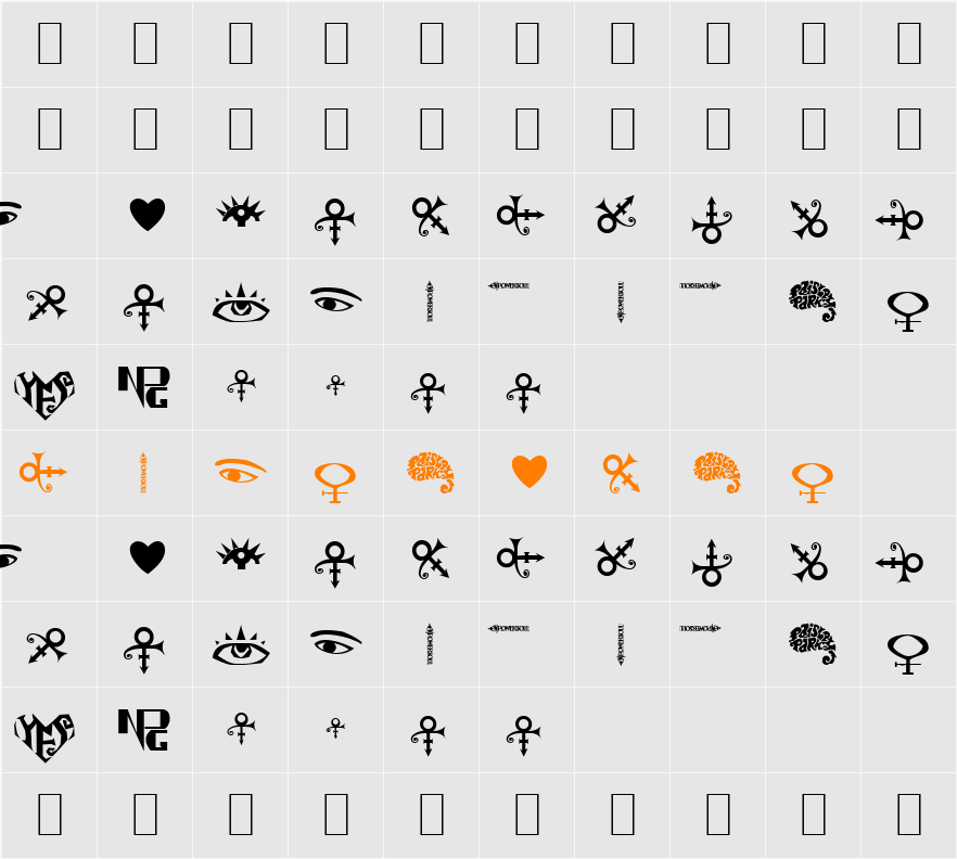 The Artist Symbols Character Map