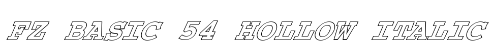 FZ BASIC 54 HOLLOW ITALIC Font Image