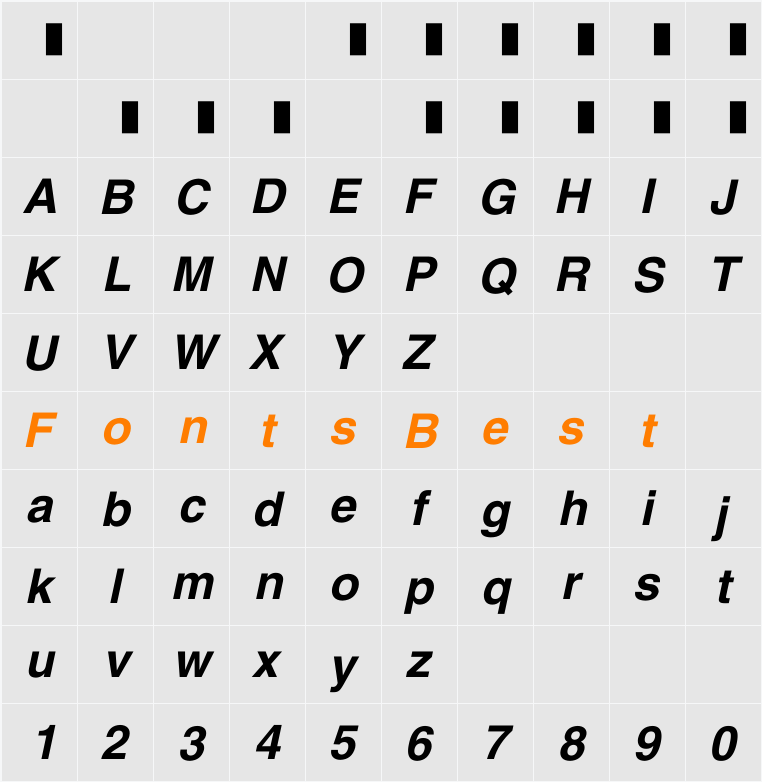 EU-F5X Character Map