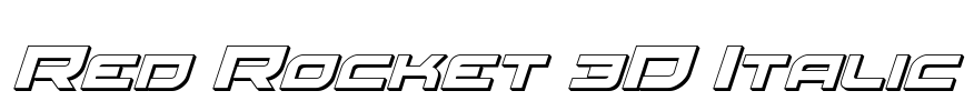Red Rocket 3D Italic Font Image