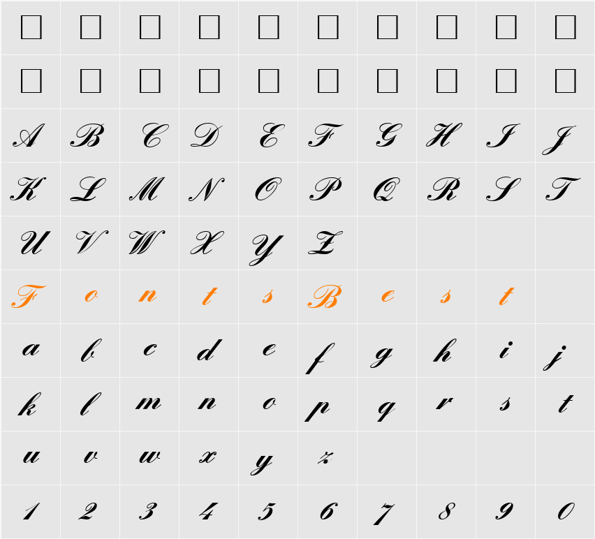 ElegantHandOneHeavy Character Map