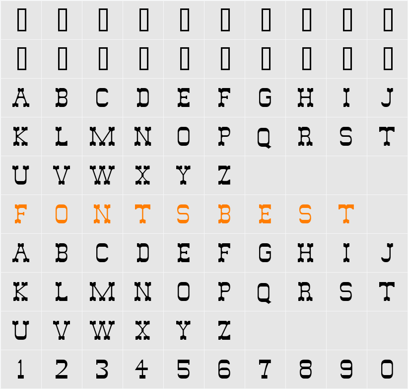 GE Old West Character Map