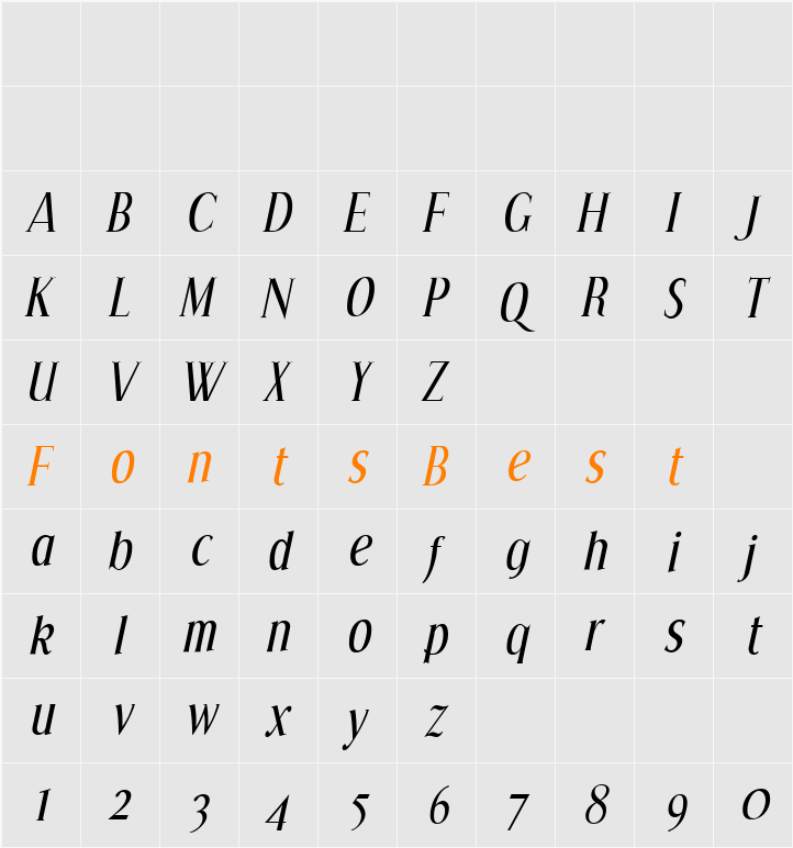 Effloresce Character Map