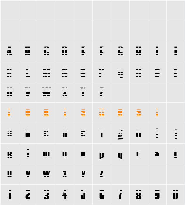 Hostil Gradient Character Map