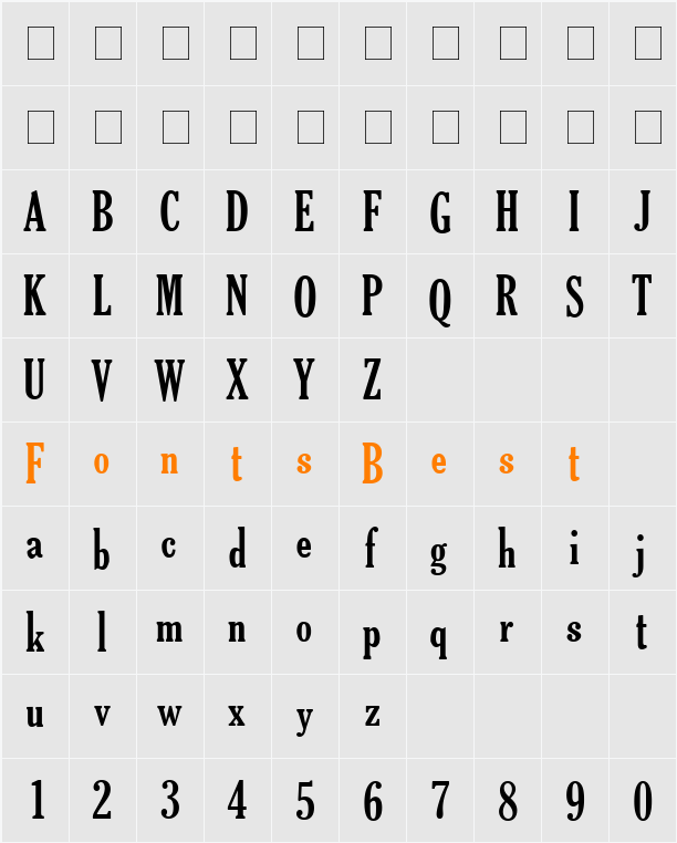 TheReconLegendFont Character Map