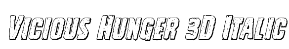 Vicious Hunger 3D Italic Font Image