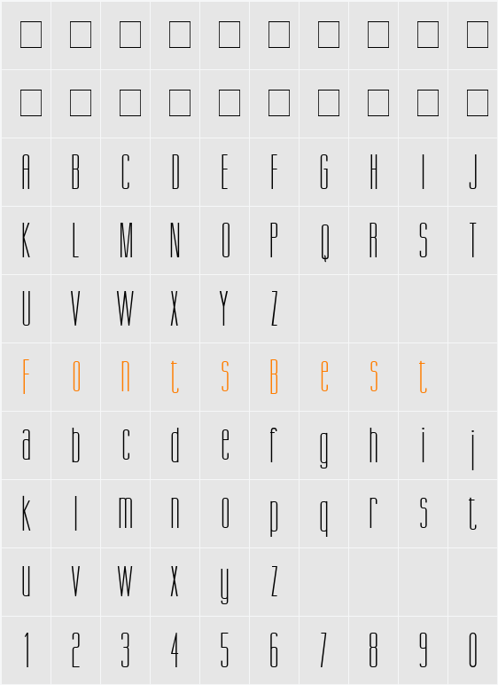 Suva SSi Character Map