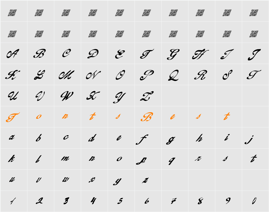 GoldFinger Character Map