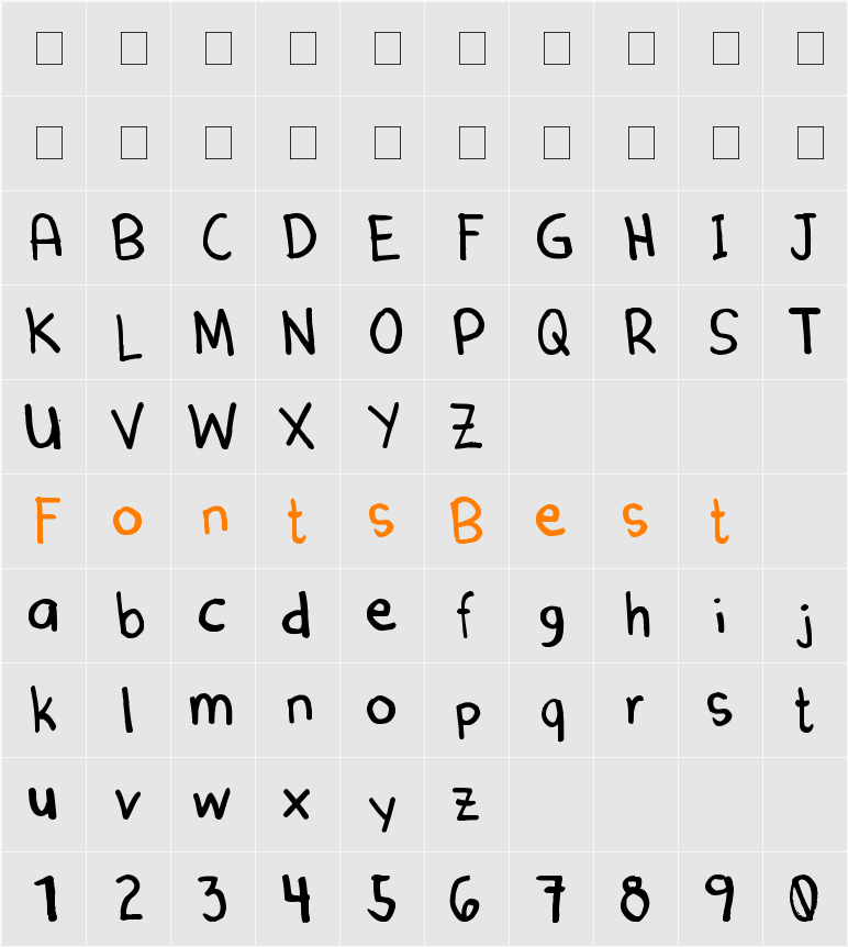Denne Marker Character Map
