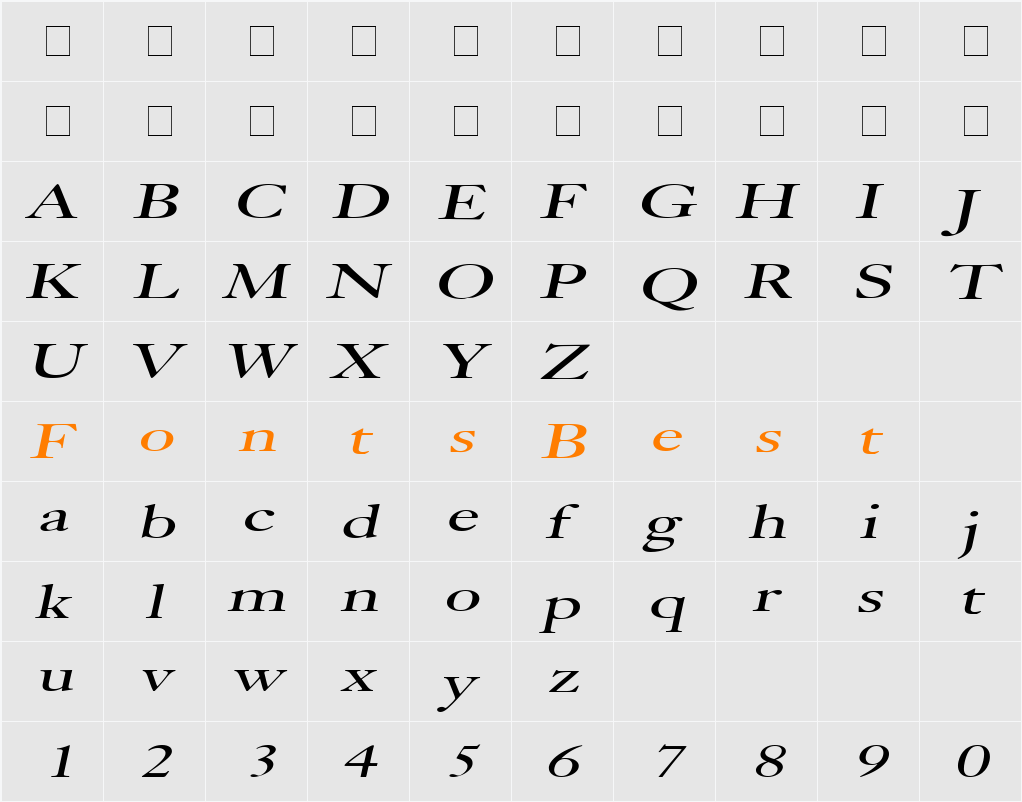 Bliss Extended Character Map