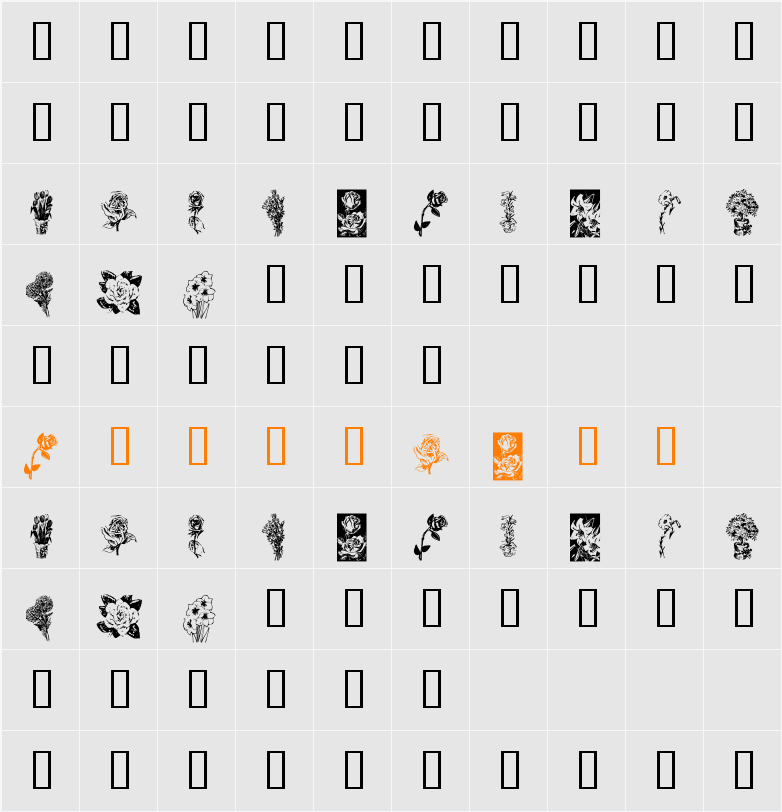 KR Beautiful Flowers Character Map