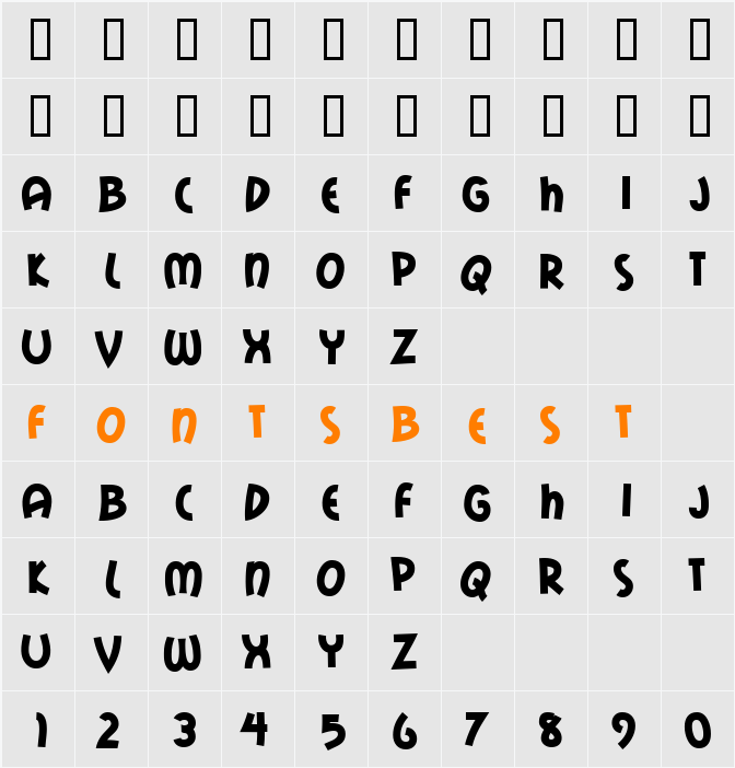 Mail Ray Stuff Character Map