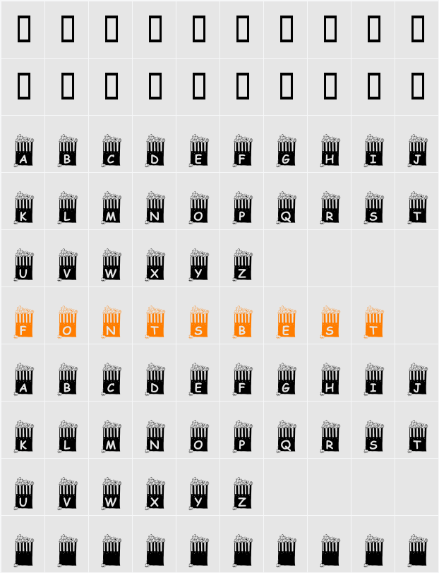 KR Popcorn Time! Character Map