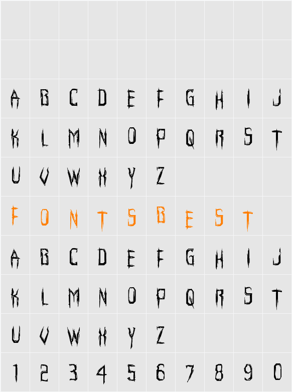 Horroroid Staggered Character Map