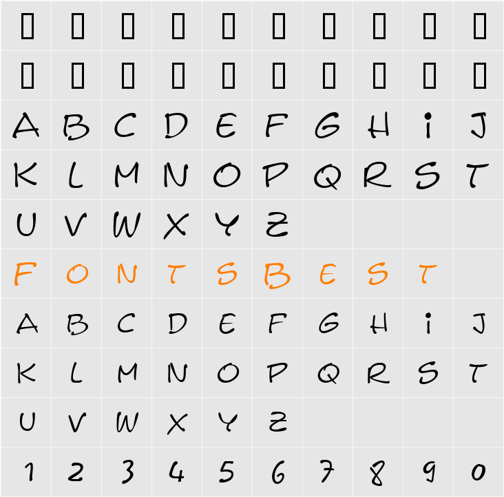FreneticSCapsSSi Character Map