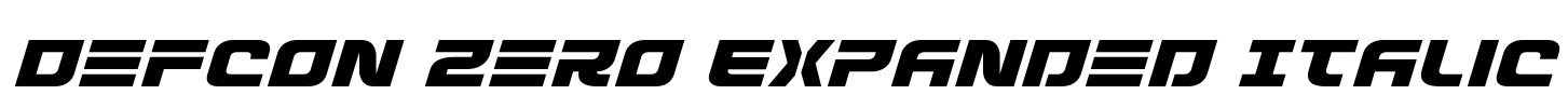 Defcon Zero Expanded Italic