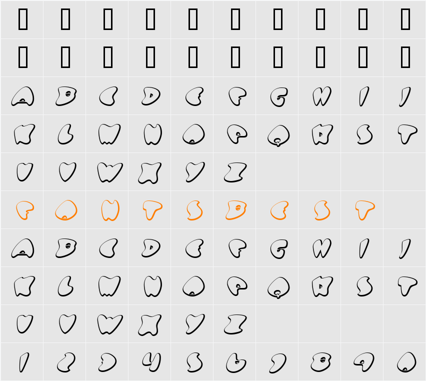 Got No Heart Character Map