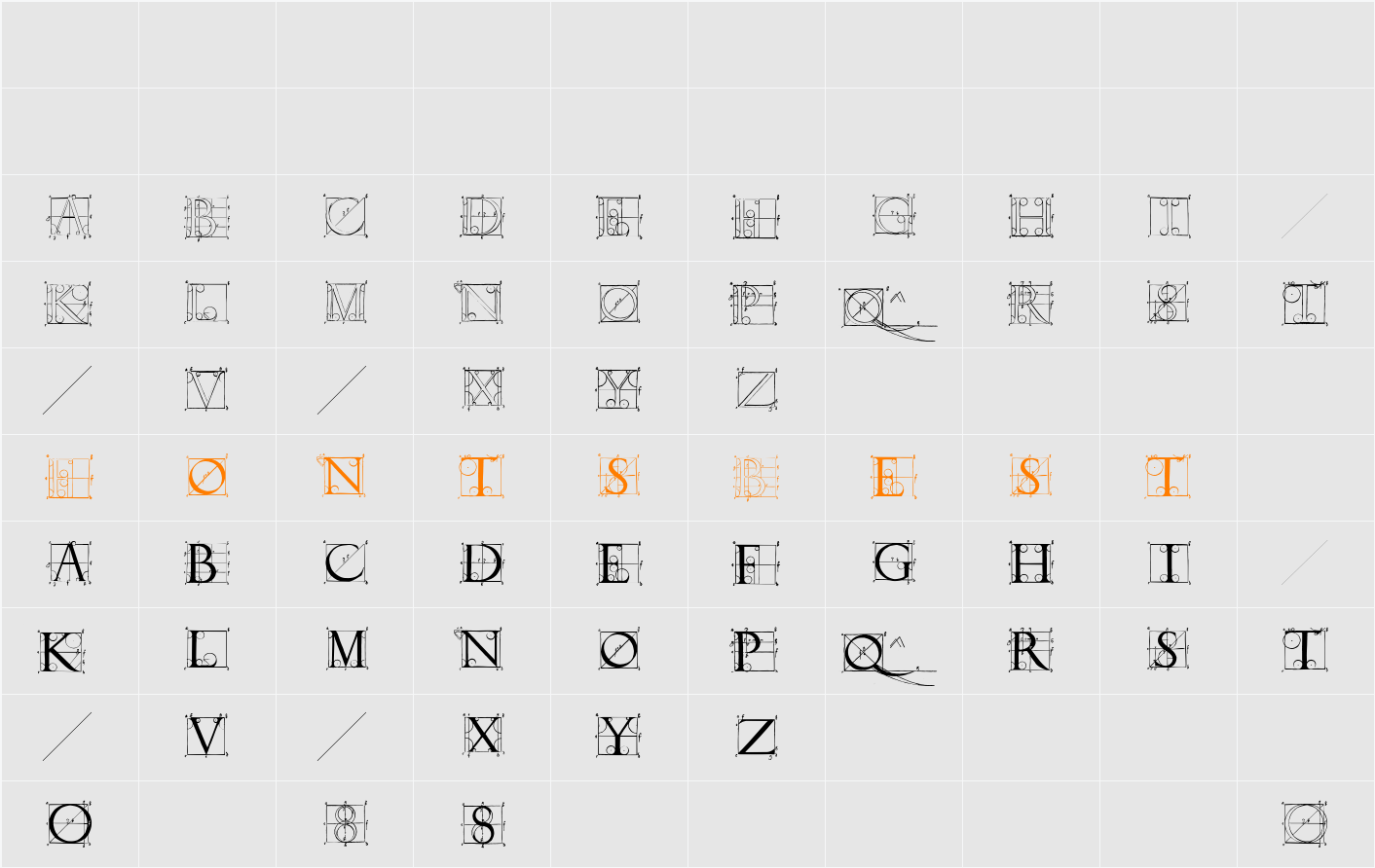 SketchesByDuerer Character Map