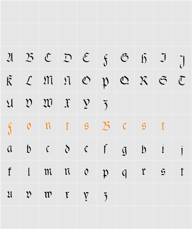 fracta Character Map