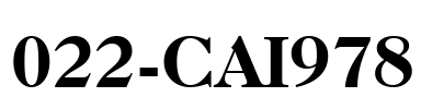 022-CAI978 Font Image