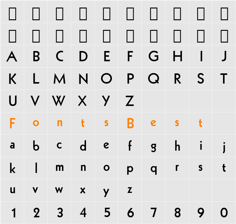Geometr231 BT Character Map