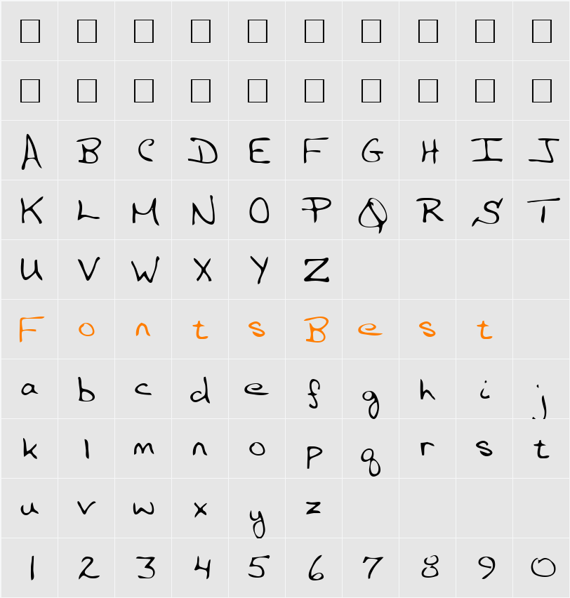Marsett Character Map