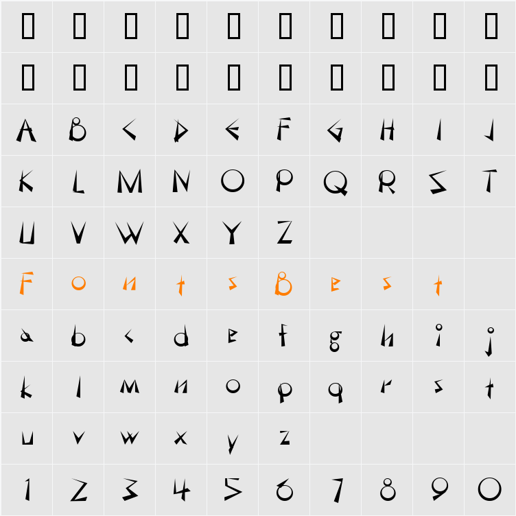 Demotte Character Map
