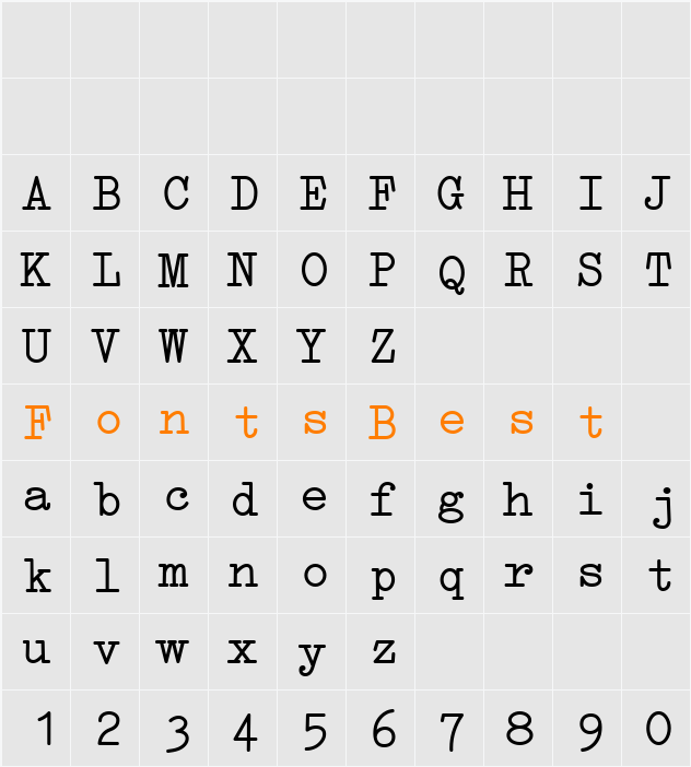Erica Type Character Map