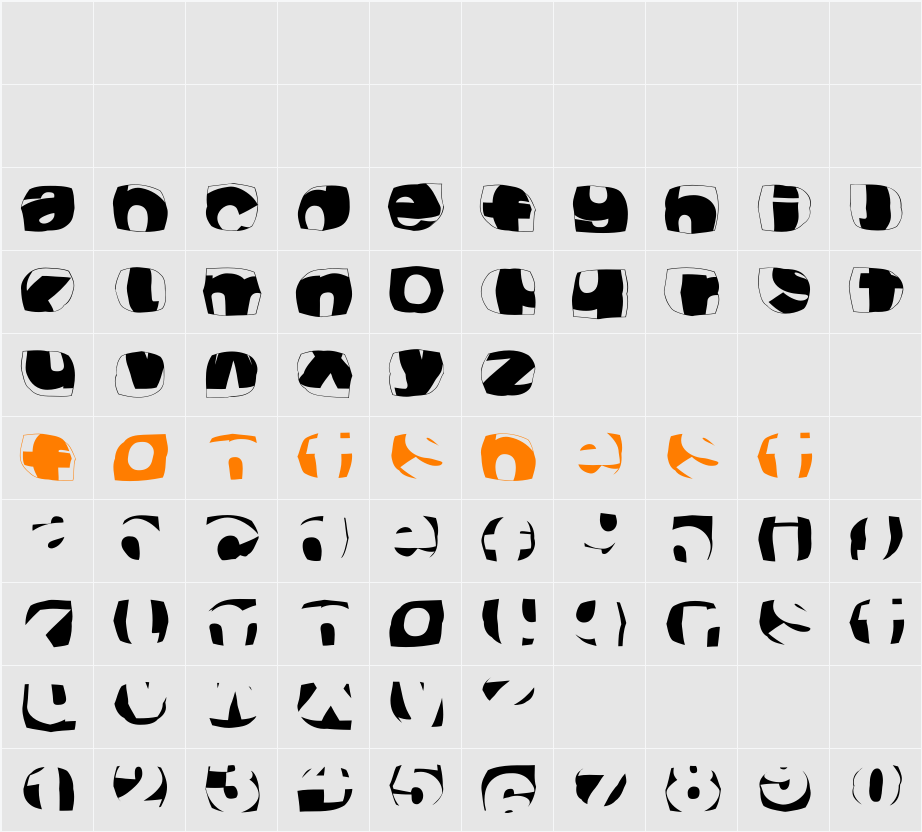 KLRoundFragments Character Map