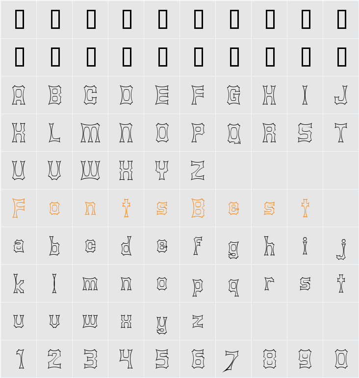 Shurkin Character Map