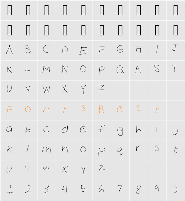 Coco_Hand Character Map