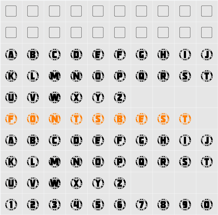 Strongarm Caps Character Map