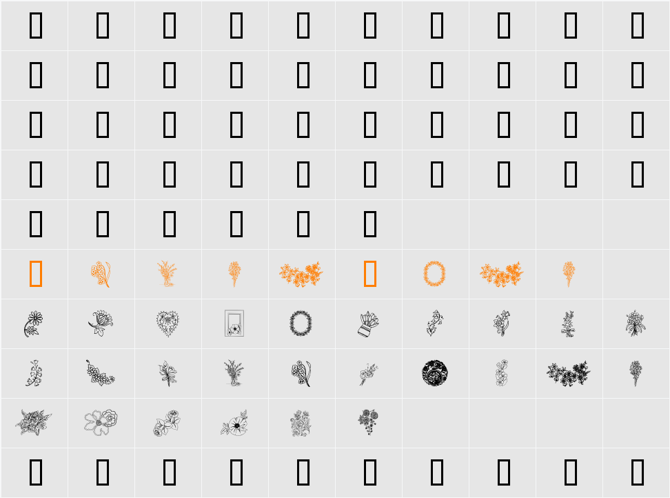 From the garden Character Map