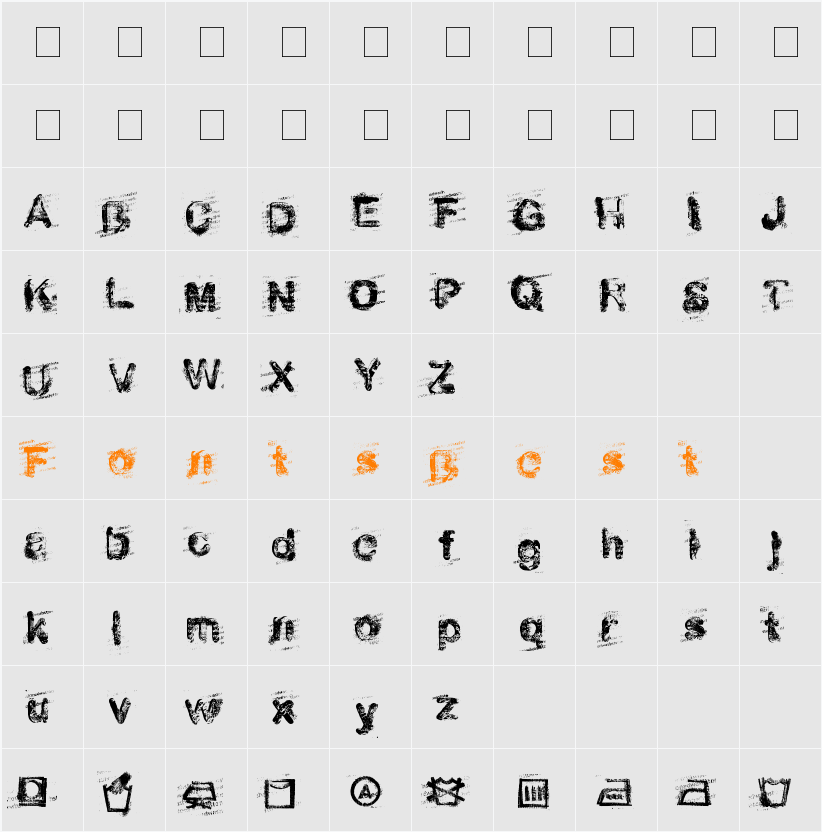 stoned wash 6 Character Map