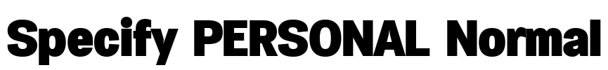 Specify PERSONAL Normal Font Image