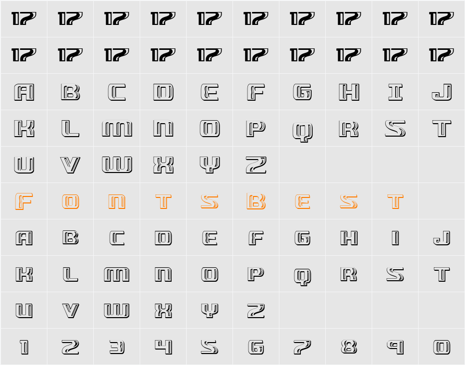 Grease Gun Chrome Character Map