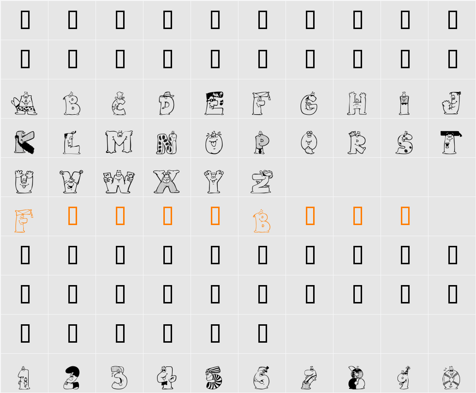 101! PictoBet Character Map