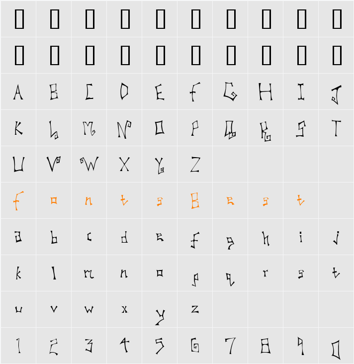 Jumping Rooms Character Map