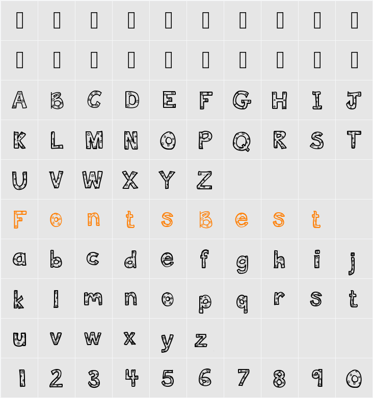 DeeDeeFlowers Character Map