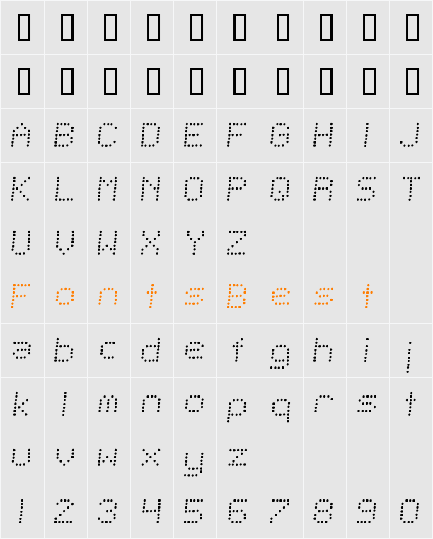 Telegraphic Light Character Map